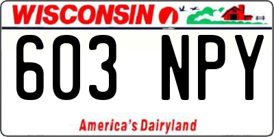 WI license plate 603NPY