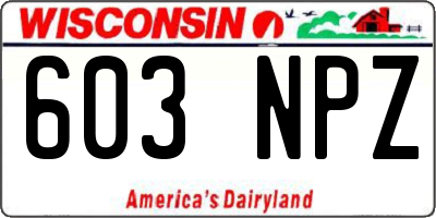 WI license plate 603NPZ