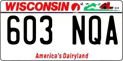 WI license plate 603NQA