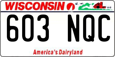 WI license plate 603NQC