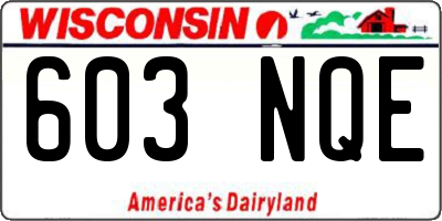 WI license plate 603NQE