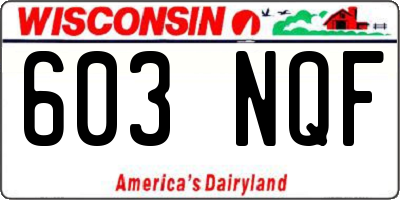 WI license plate 603NQF