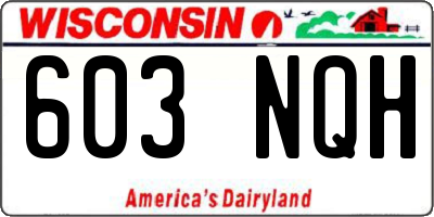 WI license plate 603NQH
