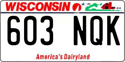 WI license plate 603NQK