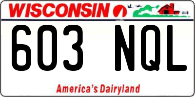 WI license plate 603NQL