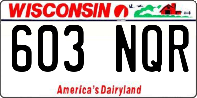 WI license plate 603NQR