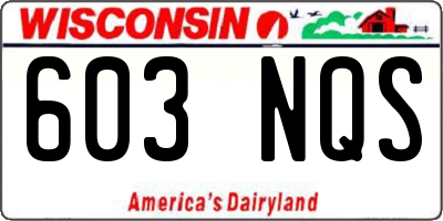 WI license plate 603NQS