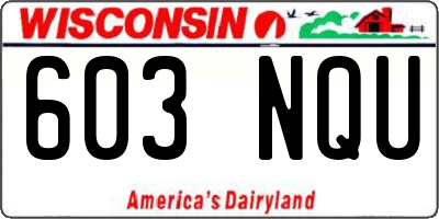 WI license plate 603NQU