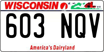 WI license plate 603NQV