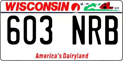 WI license plate 603NRB