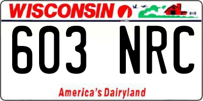 WI license plate 603NRC