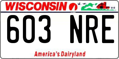 WI license plate 603NRE