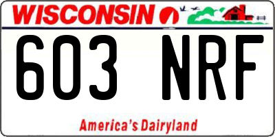 WI license plate 603NRF