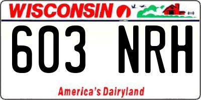WI license plate 603NRH