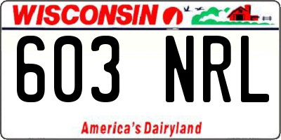 WI license plate 603NRL