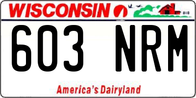 WI license plate 603NRM