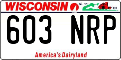 WI license plate 603NRP