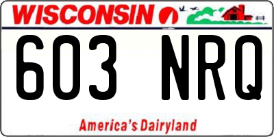 WI license plate 603NRQ