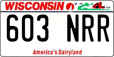 WI license plate 603NRR