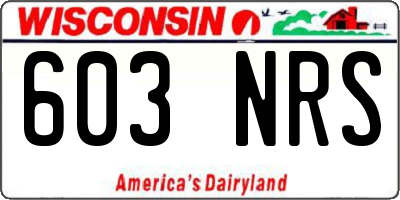 WI license plate 603NRS