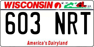 WI license plate 603NRT
