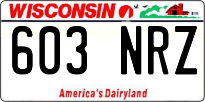 WI license plate 603NRZ