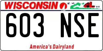 WI license plate 603NSE