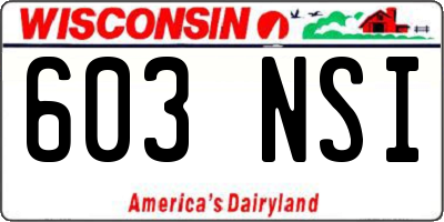 WI license plate 603NSI