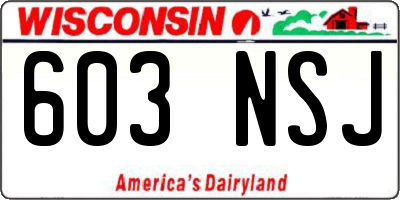 WI license plate 603NSJ