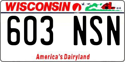 WI license plate 603NSN