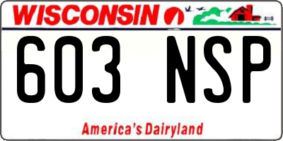 WI license plate 603NSP