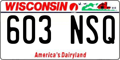 WI license plate 603NSQ