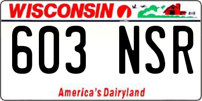 WI license plate 603NSR