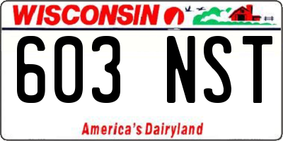 WI license plate 603NST