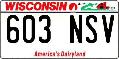 WI license plate 603NSV