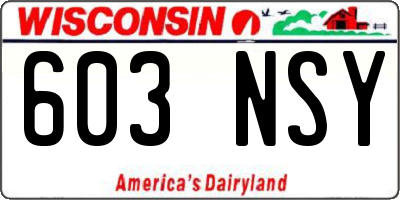 WI license plate 603NSY