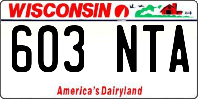 WI license plate 603NTA