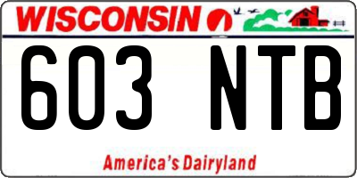 WI license plate 603NTB