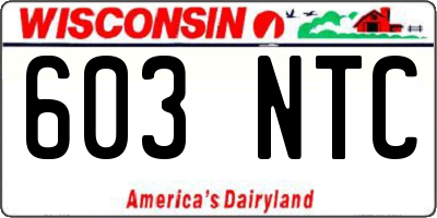 WI license plate 603NTC