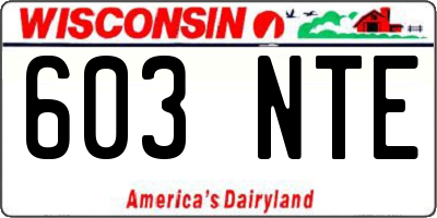 WI license plate 603NTE