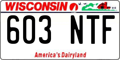 WI license plate 603NTF