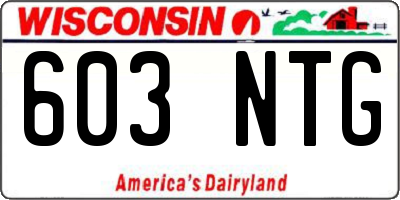 WI license plate 603NTG