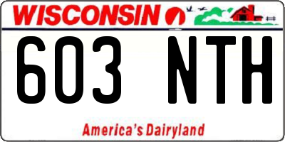 WI license plate 603NTH