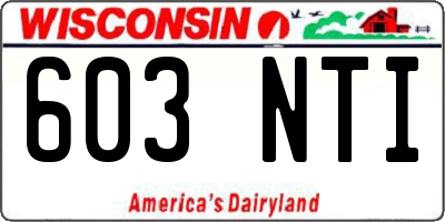 WI license plate 603NTI