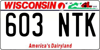 WI license plate 603NTK