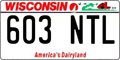 WI license plate 603NTL