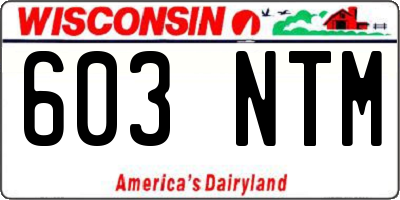 WI license plate 603NTM