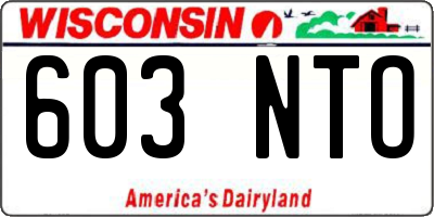 WI license plate 603NTO