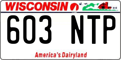 WI license plate 603NTP
