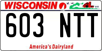 WI license plate 603NTT